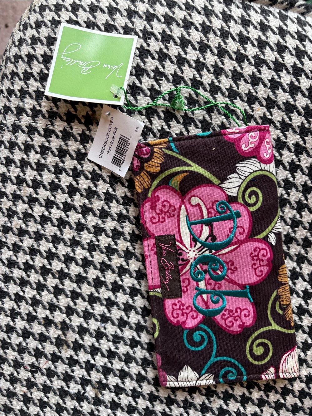 NWT Vera Bradley Pink & Teal Floral Quilted Checkbook Cover Sleeve